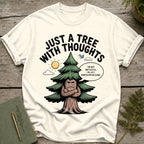 T-shirt with a grumpy cartoon tree saying "I'm not antisocial, I'm just photosynthesizing."