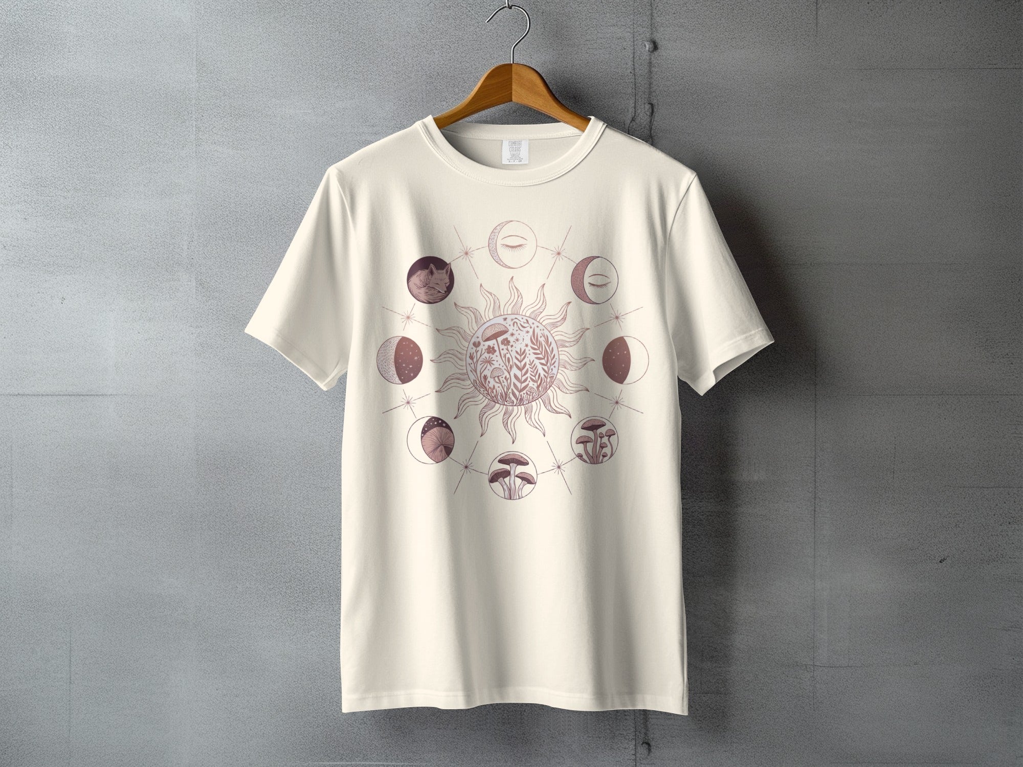 Mystical Sun Moon Mushroom Fox Phases Design product type