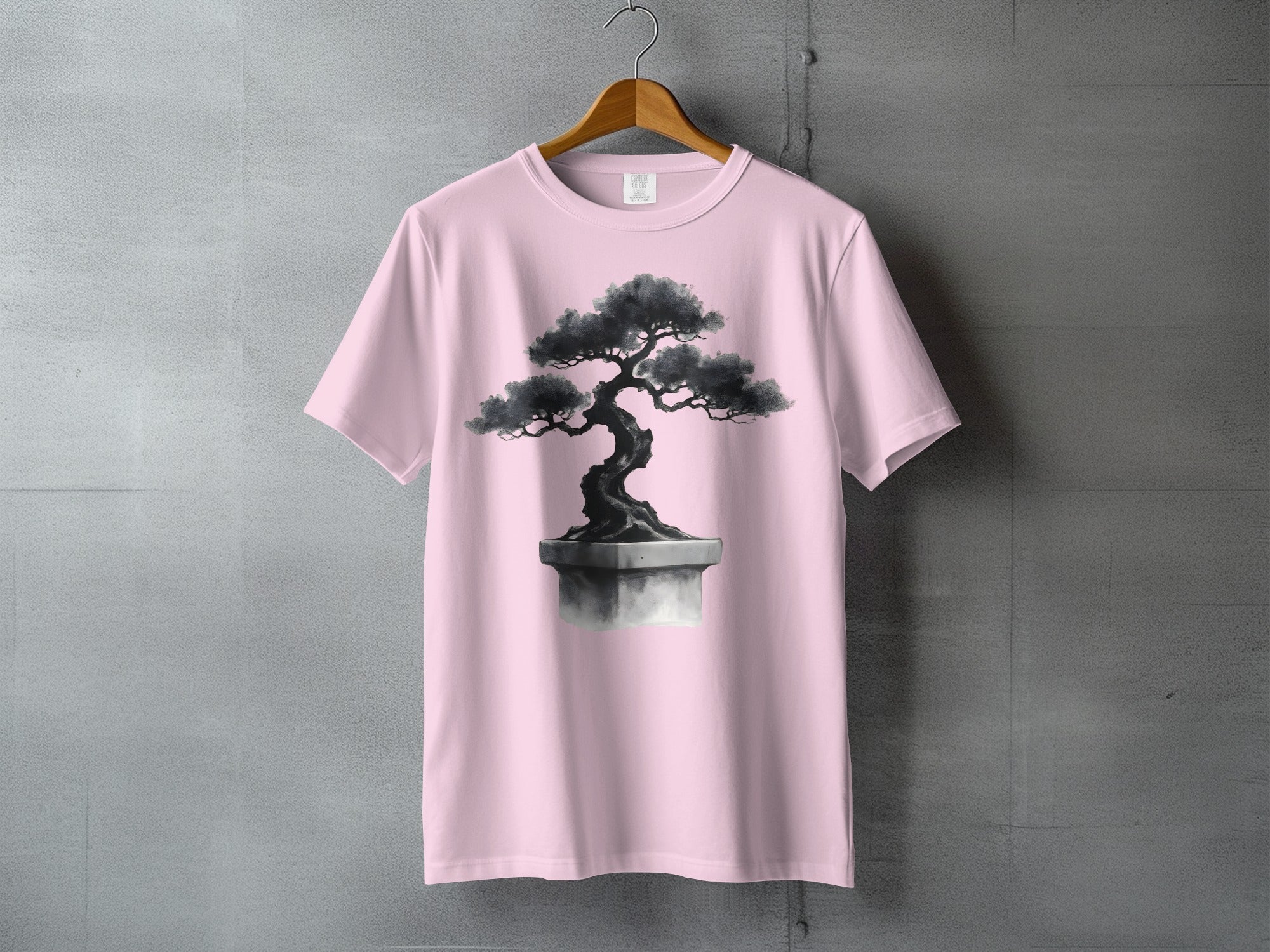 Pink Zen Bonsai Tree Aesthetic Ink Art Design T-Shirt product type