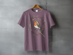 Robin Bird Branch Leaf Wreath Graphic Design Plum product type