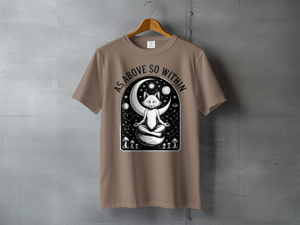 Meditating Fox Moon AS ABOVE SO WITHIN t-shirt product type