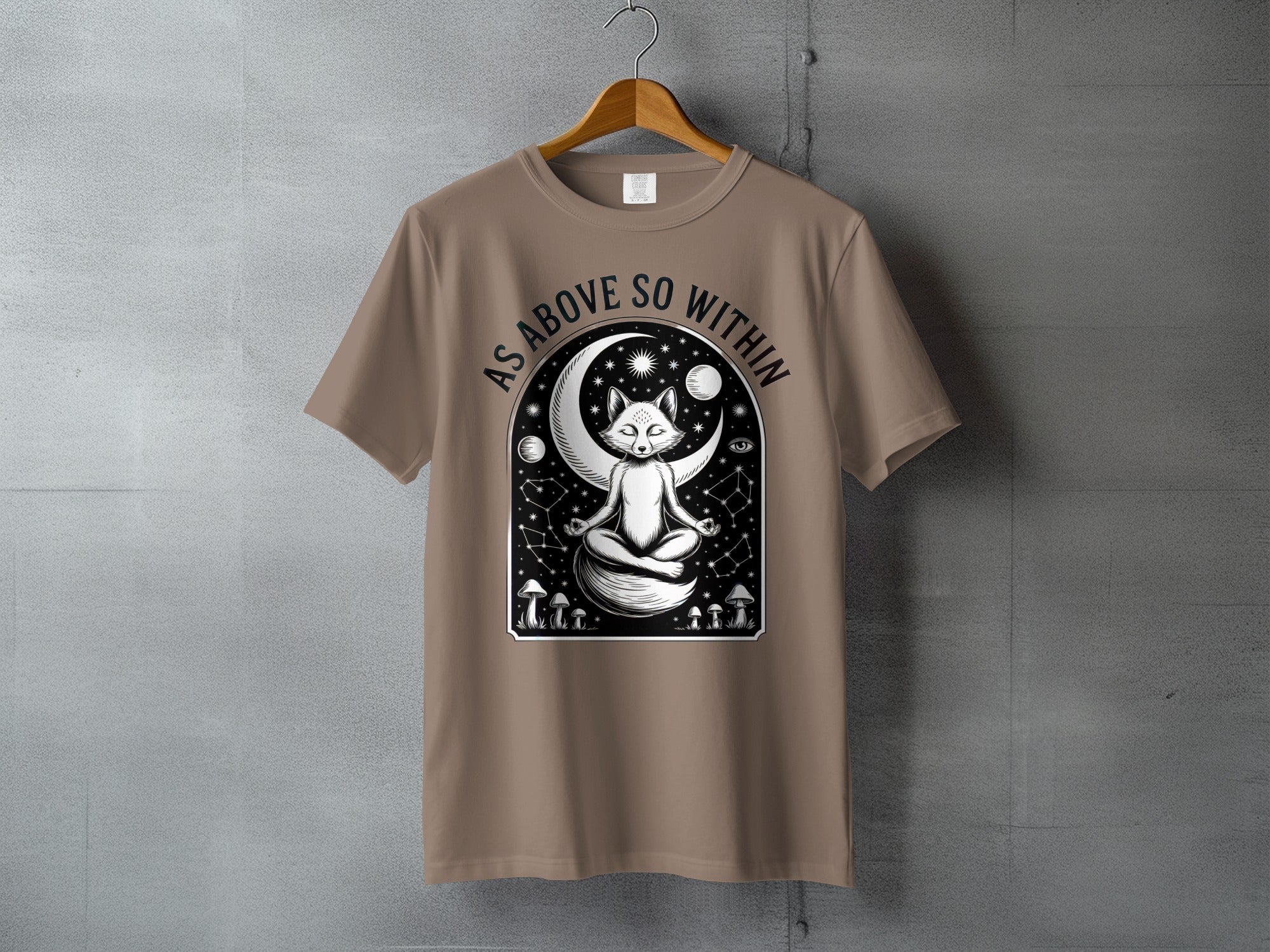 Meditating Fox Moon AS ABOVE SO WITHIN t-shirt product type