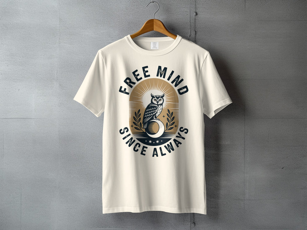 Free Mind Since Always Owl Moon Design T-shirt product type