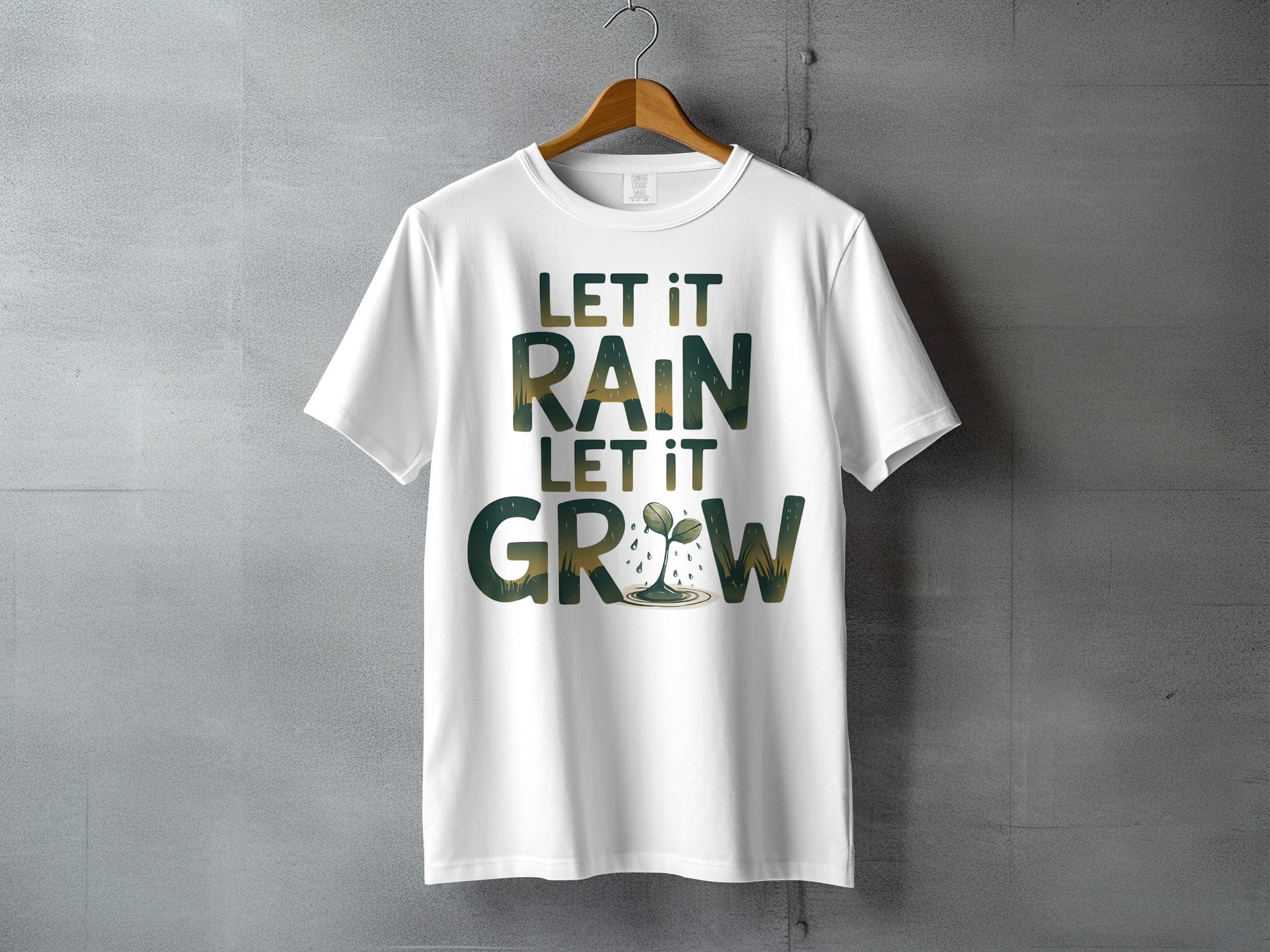 Let it Rain Let it Grow Plant Design T-shirt product type
