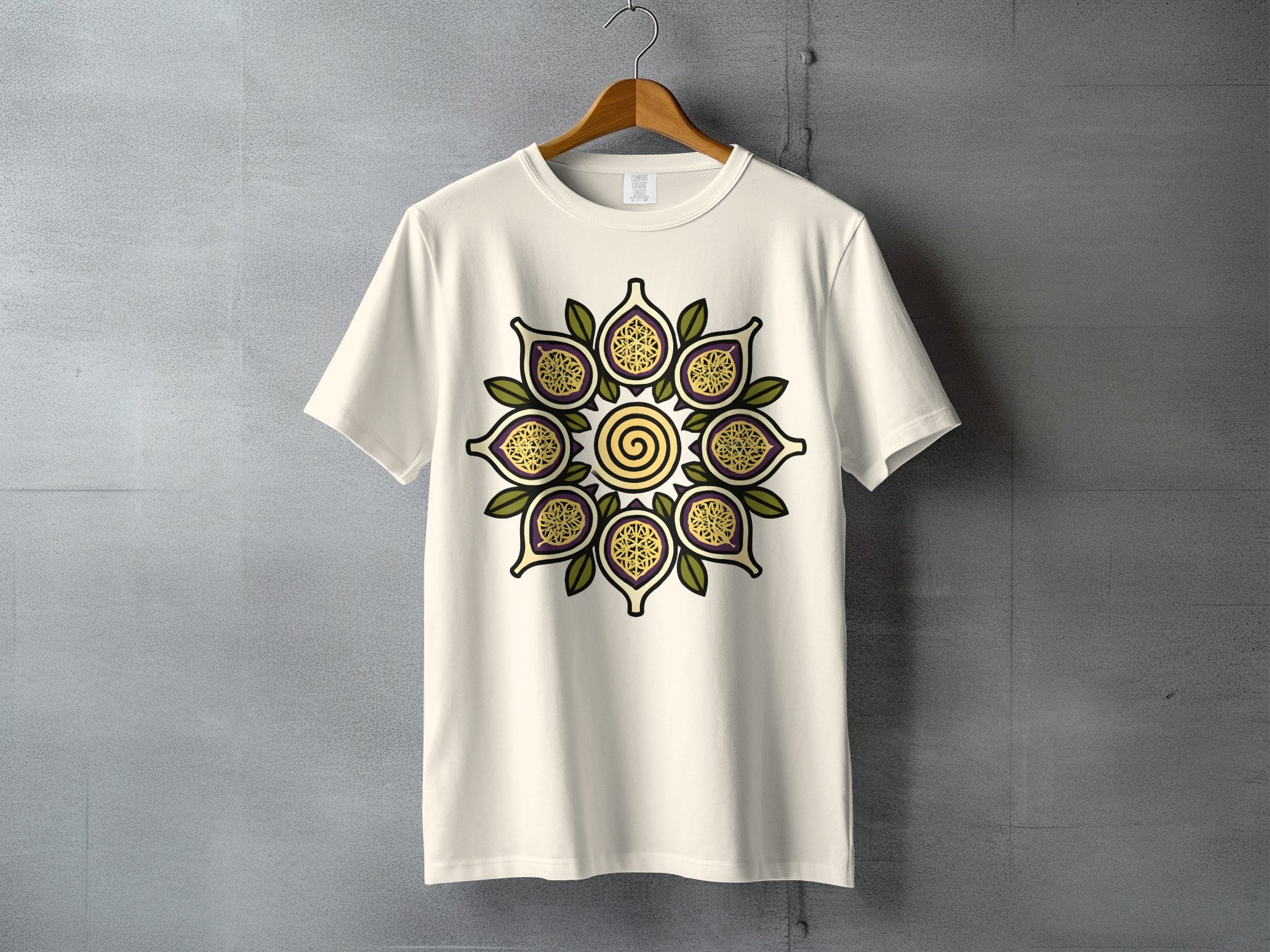 Ornate Fig Mandala Spiral Botanical Design product type