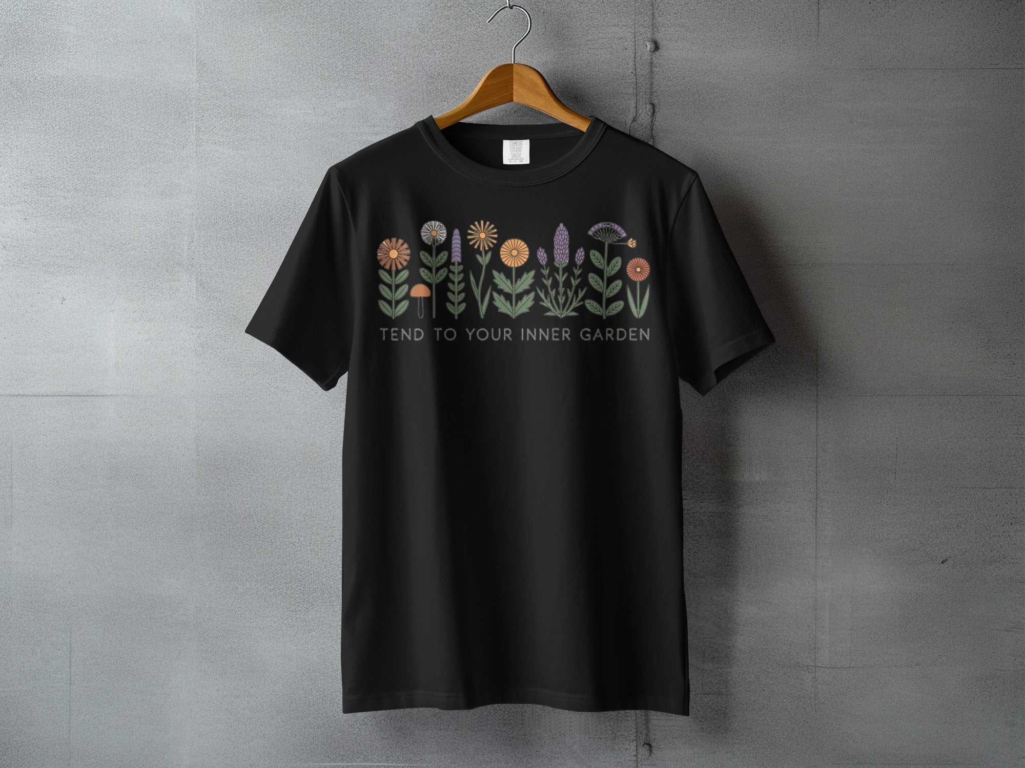TEND TO YOUR INNER GARDEN Black Floral Shirt product type