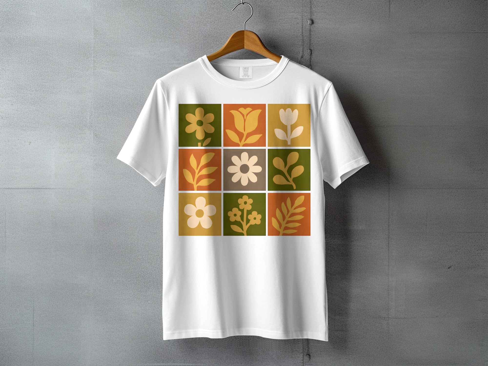 Floral Grid Blocks Retro Groovy Flower Leaf Pattern product type
Floral Grid Print
Retro Flowers
Groovy Design
70s Aesthetic
Flower Blocks
Leaf Pattern
Vintage Floral
Botanical Art
Geometric Pattern
Nature Inspired
Earth Tones
Boho Chic
Abstract Floral
Square Layout
Artistic Graphic
Garden Theme
Summer Vibes
Unique Print
Graphic T-shirt
Casual Apparel