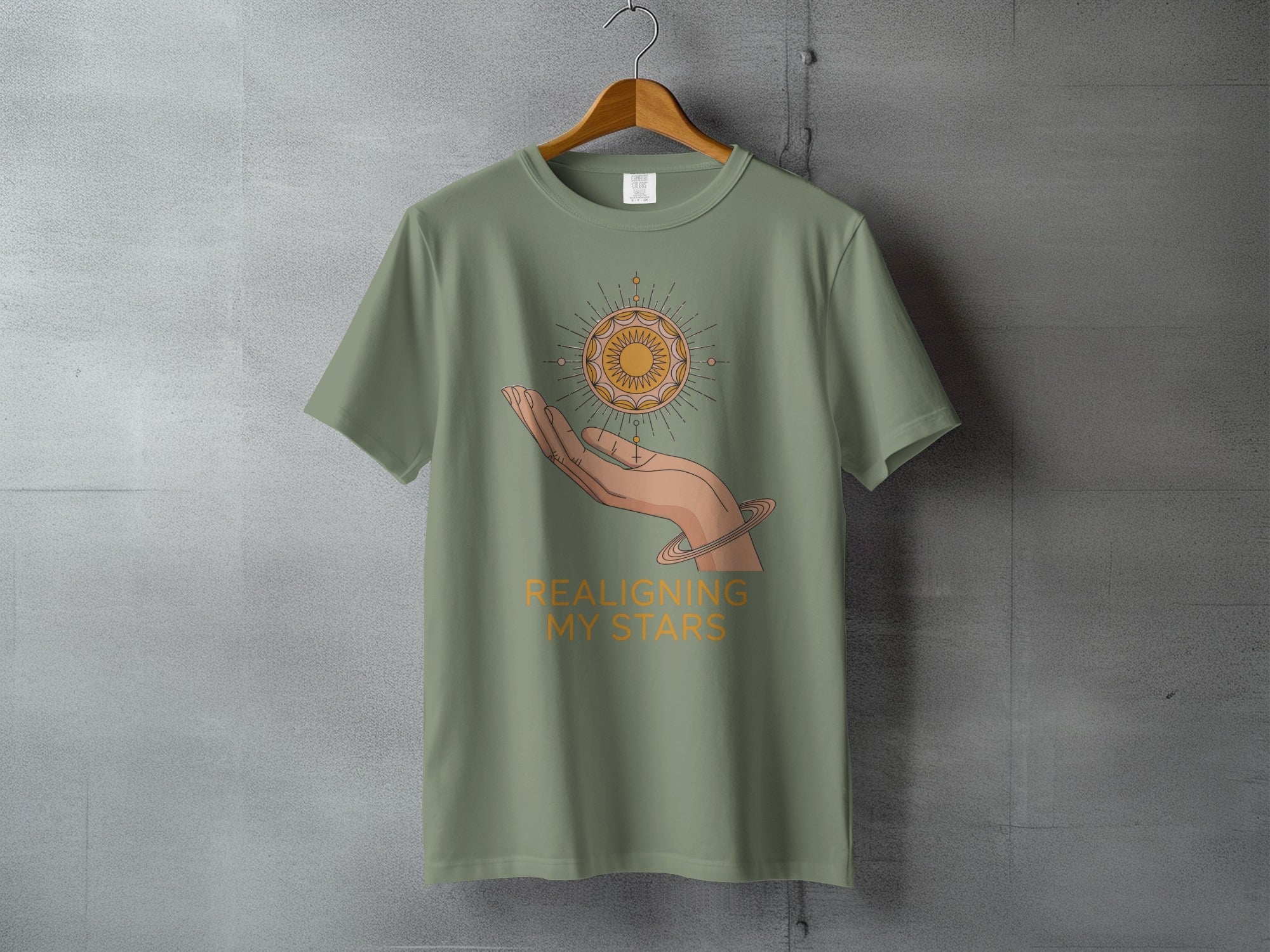 Sage Green Hand Celestial Sun Realigning My Stars product type
