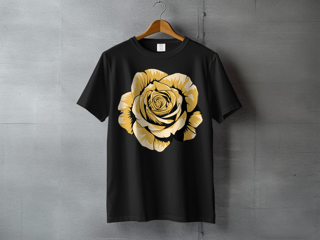 Black Golden Rose Floral Graphic Print Short Sleeve product type