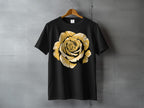 Black Golden Rose Floral Graphic Print Short Sleeve product type