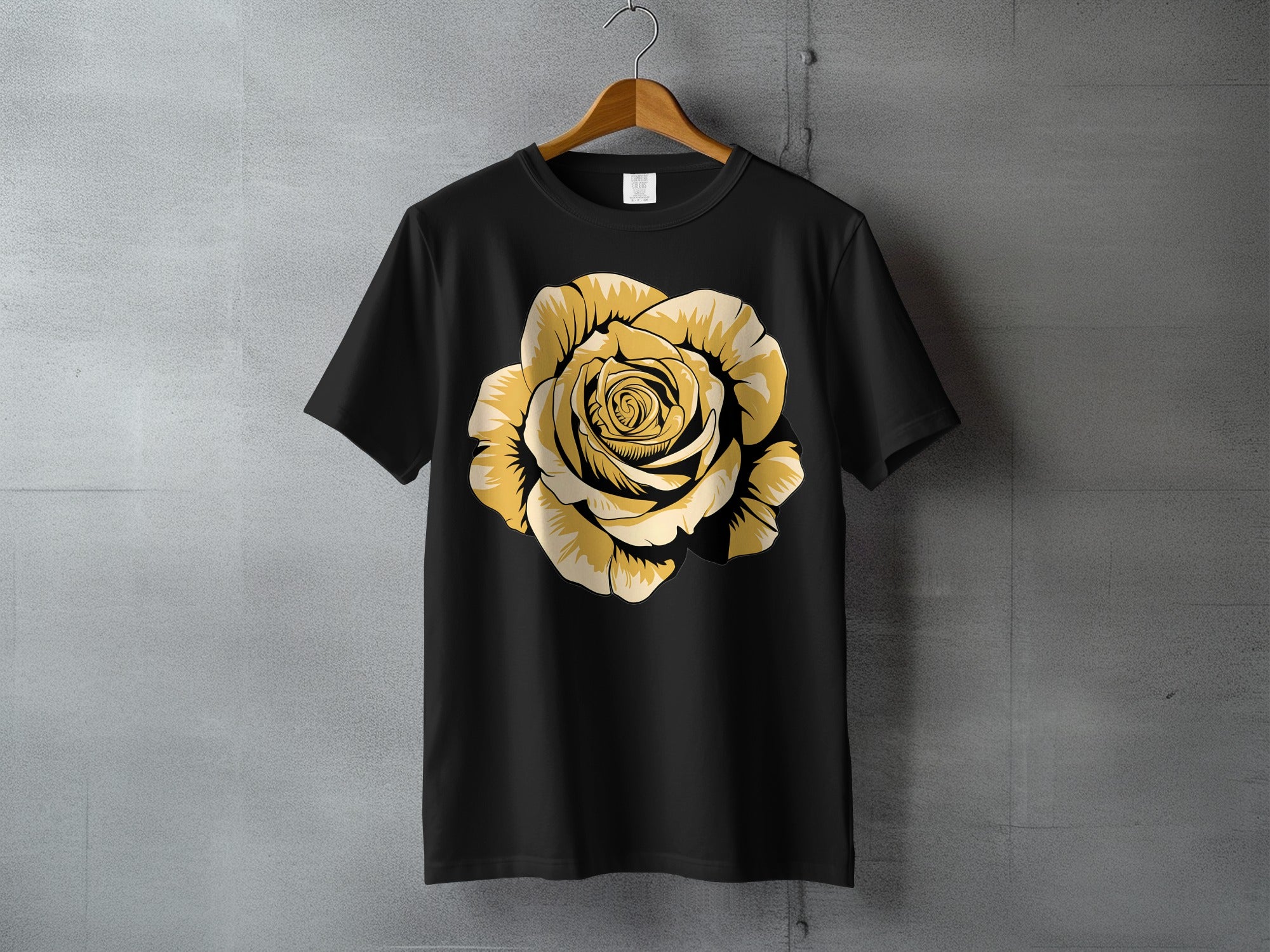 Black Golden Rose Floral Graphic Print Short Sleeve product type