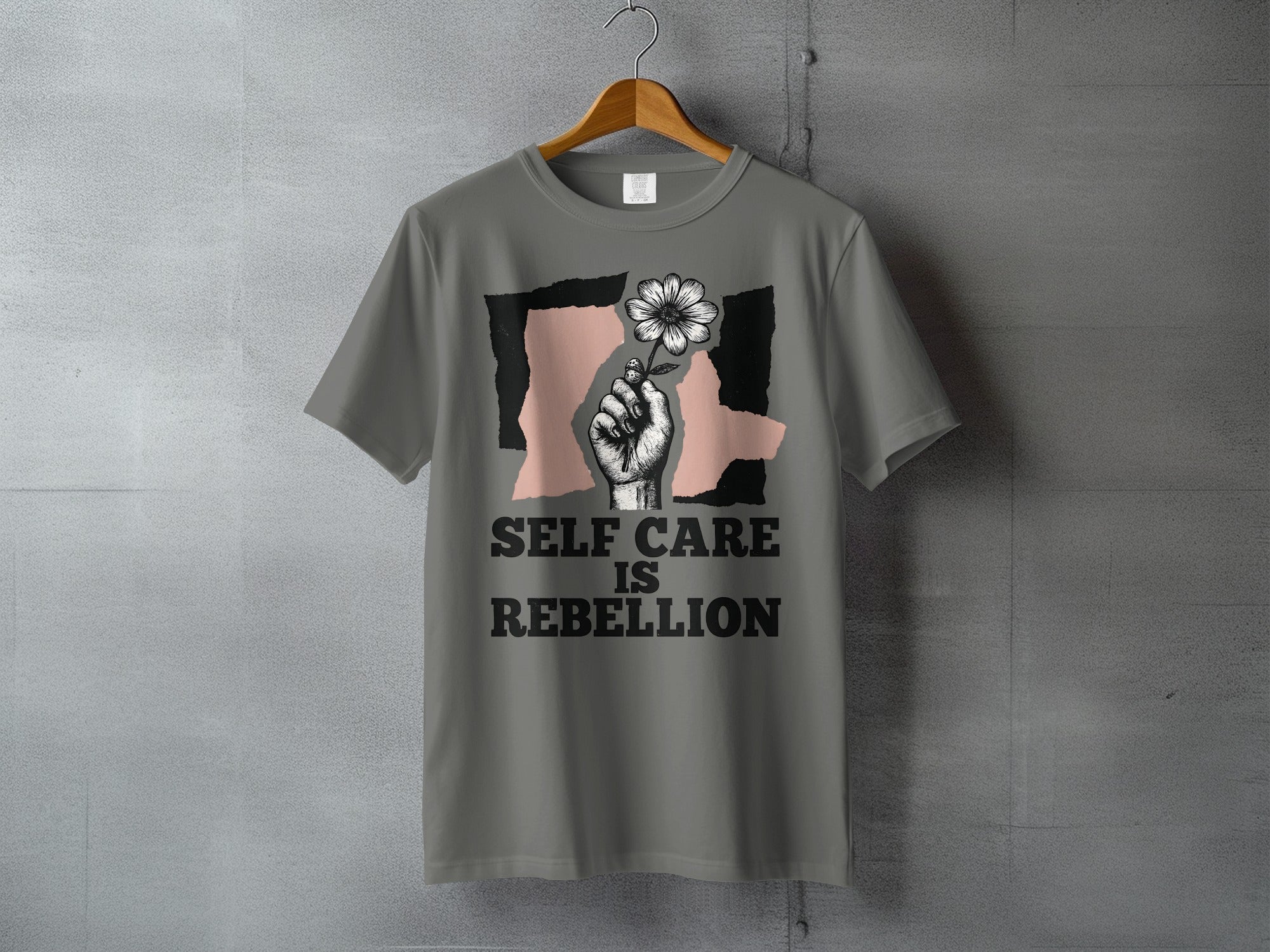Self Care Is Rebellion Hand Flower Abstract Design product type
