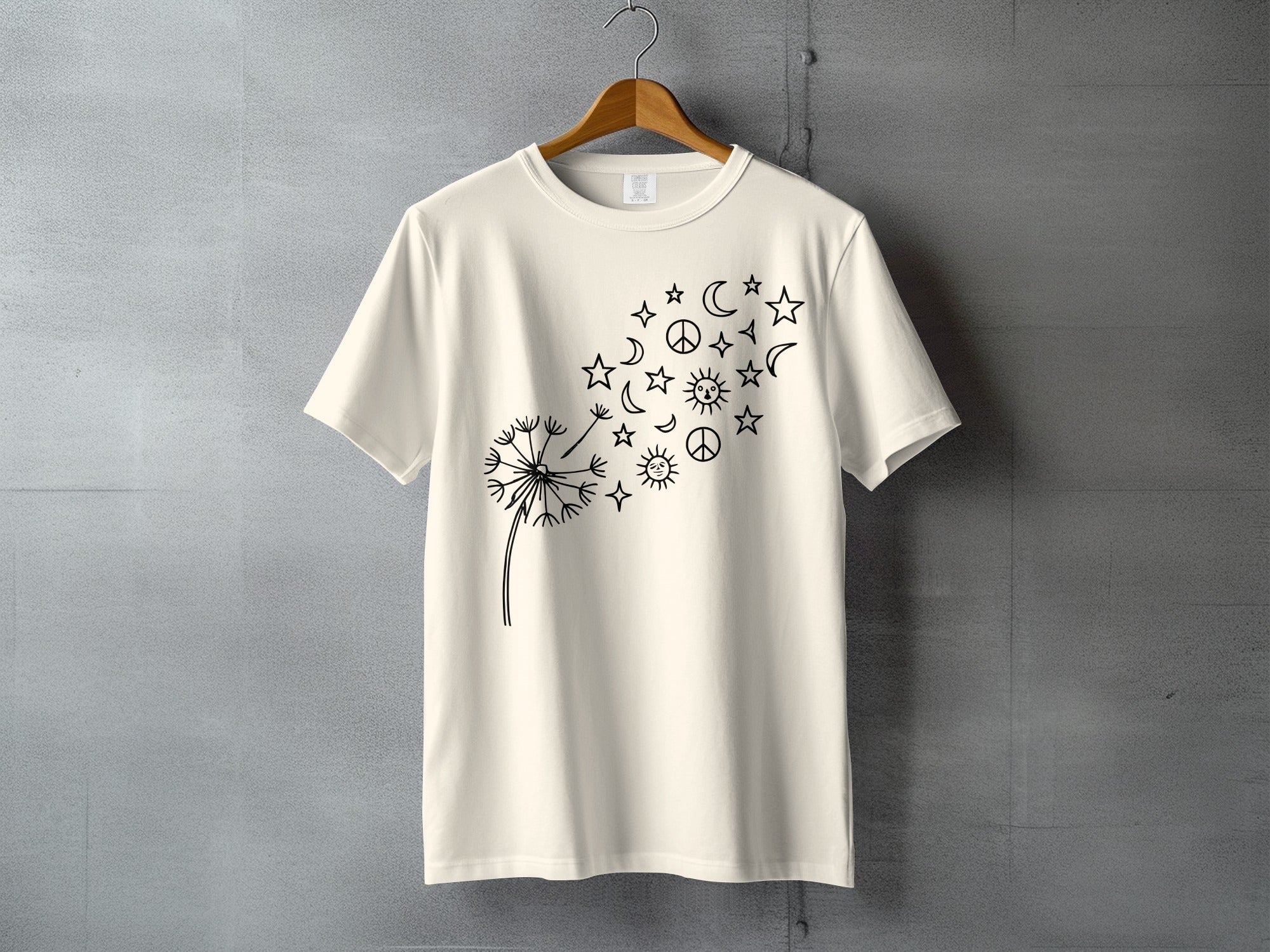 Cosmic Dandelion Wish Celestial Peace Sun Moon Stars product type
Dandelion
Wish
Peace Sign
Celestial
Stars
Moon
Sun
Cosmic
Boho
Hippie
Spiritual
Nature
Dreamy
Magical
T-shirt
Tee
Apparel
Graphic Tee
Line Art
Unique Design