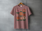 Happy Flower Faces Retro Floral Grid product type