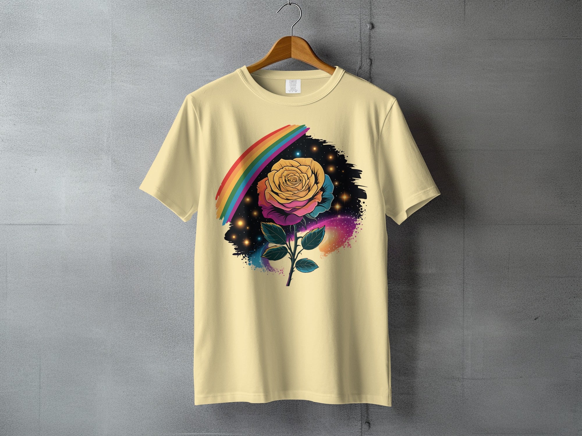 Cosmic Rainbow Rose Floral Stars Galaxy product type