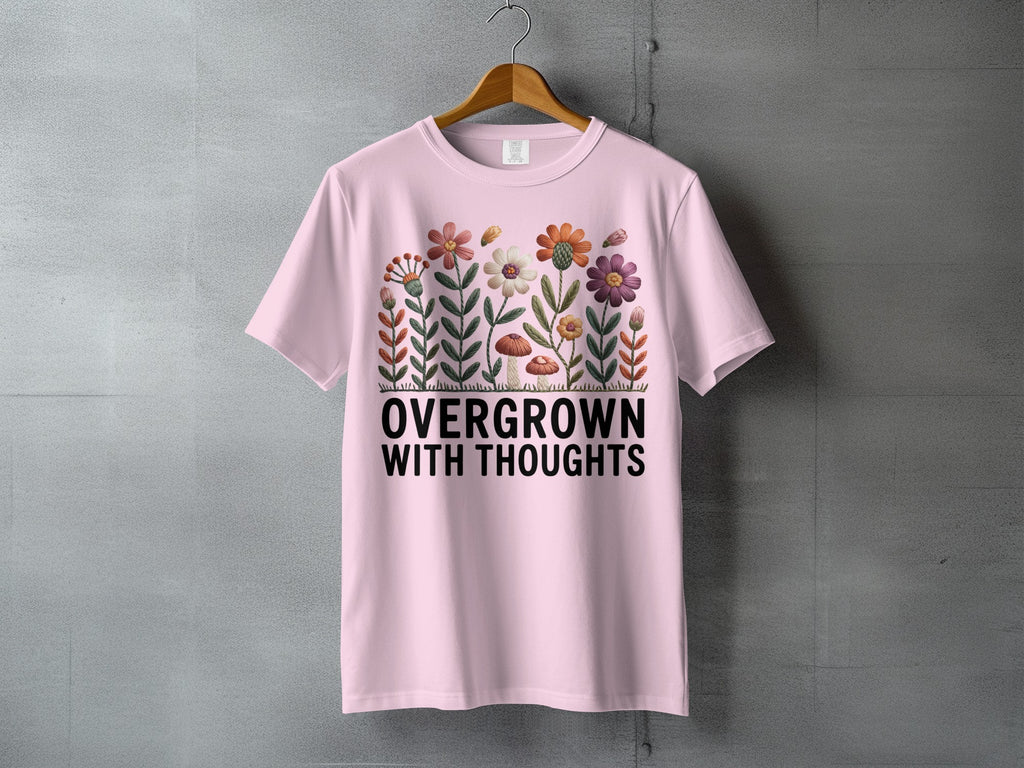 Overgrown With Thoughts Floral Design T-shirt product type