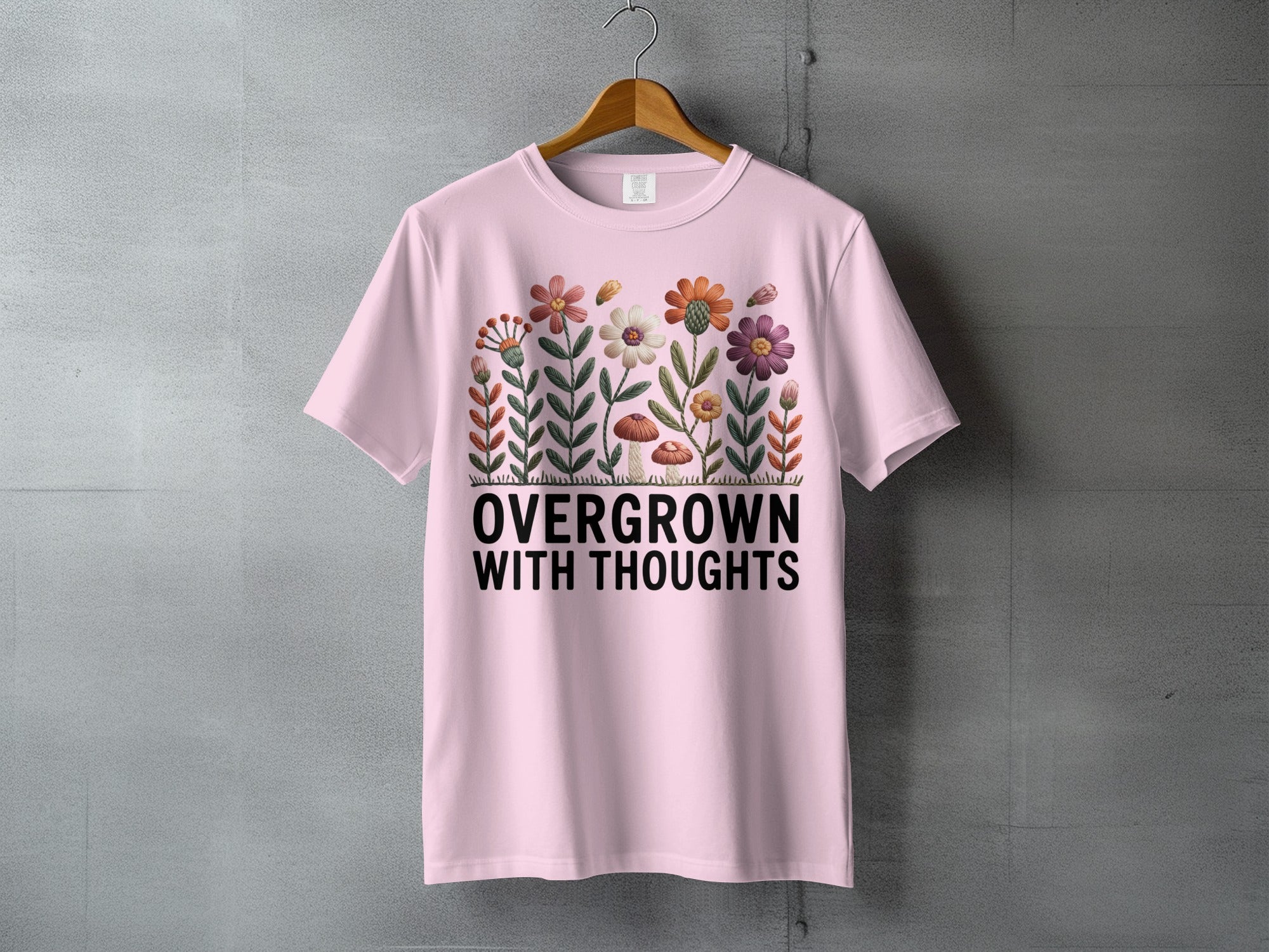 Overgrown With Thoughts Floral Design T-shirt product type