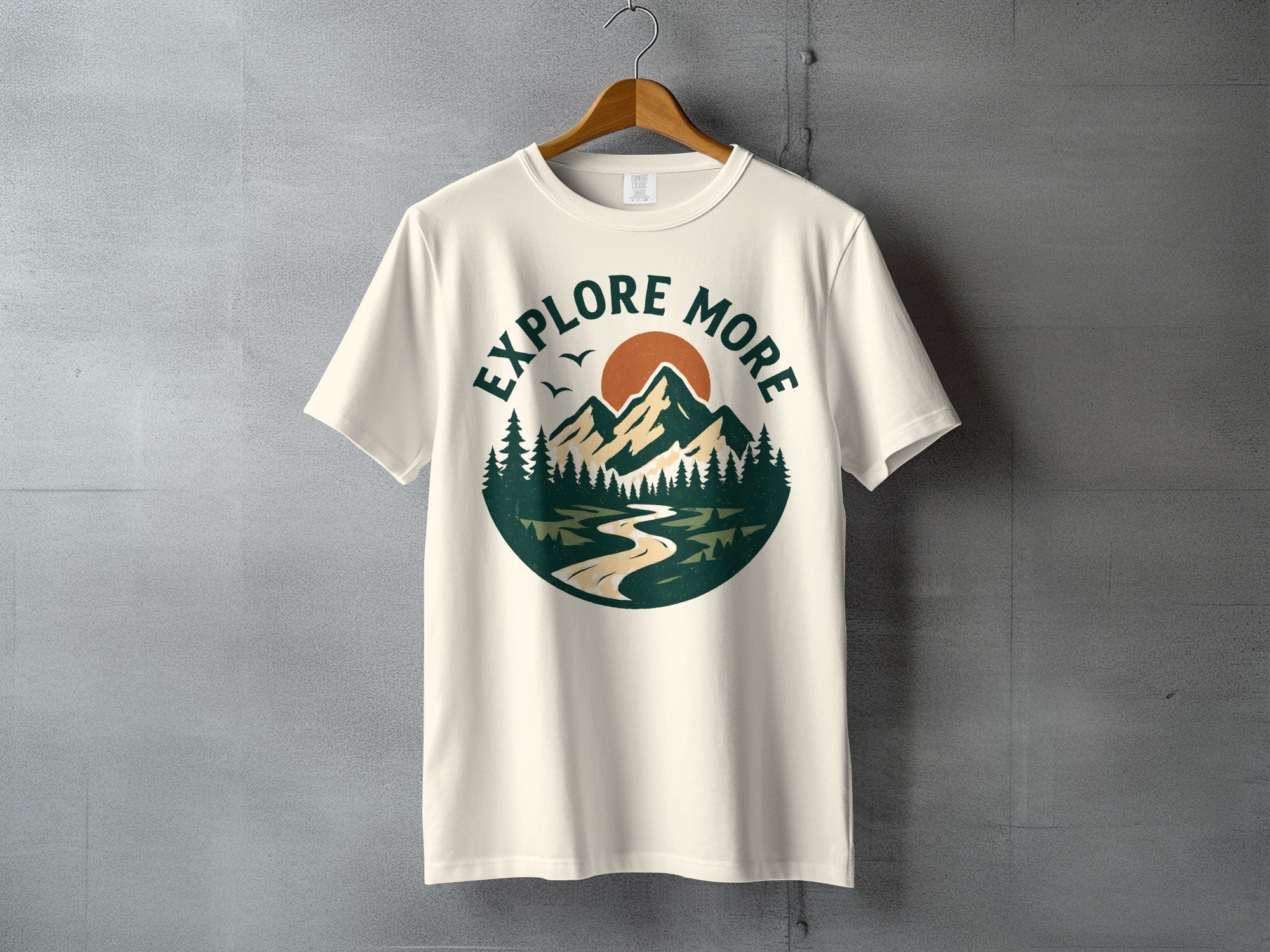 Explore More Mountain River Forest Sun Bird Graphic product type