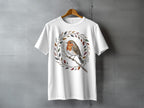 Watercolor Robin Bird Branch Leaf Wreath Artistic Design product type