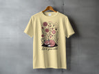 Sleeping Fox Pink Floral Design Let it grow wild T-Shirt