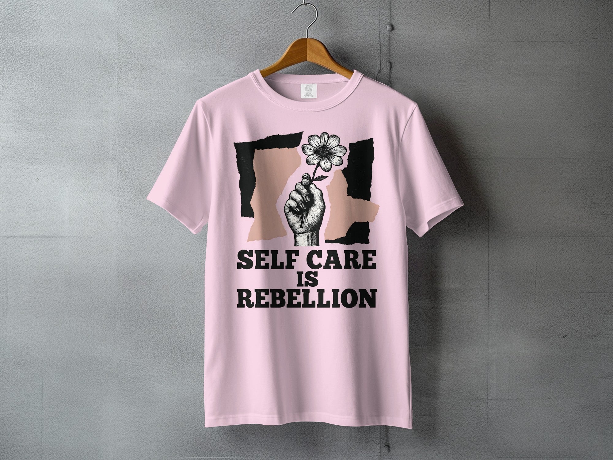 Self Care Is Rebellion Flower Hand Design product type
Self Care, Rebellion, Empowerment, Flower Design, Hand Graphic, Motivational, Inspirational, Pink Shirt, Unique Design, Artistic Print, Statement Tee, Women Empowerment, Mental Health, Self Love, Positive Vibes, Graphic Tee, Aesthetic Shirt, Indie Style, Floral Hand, Protest Art