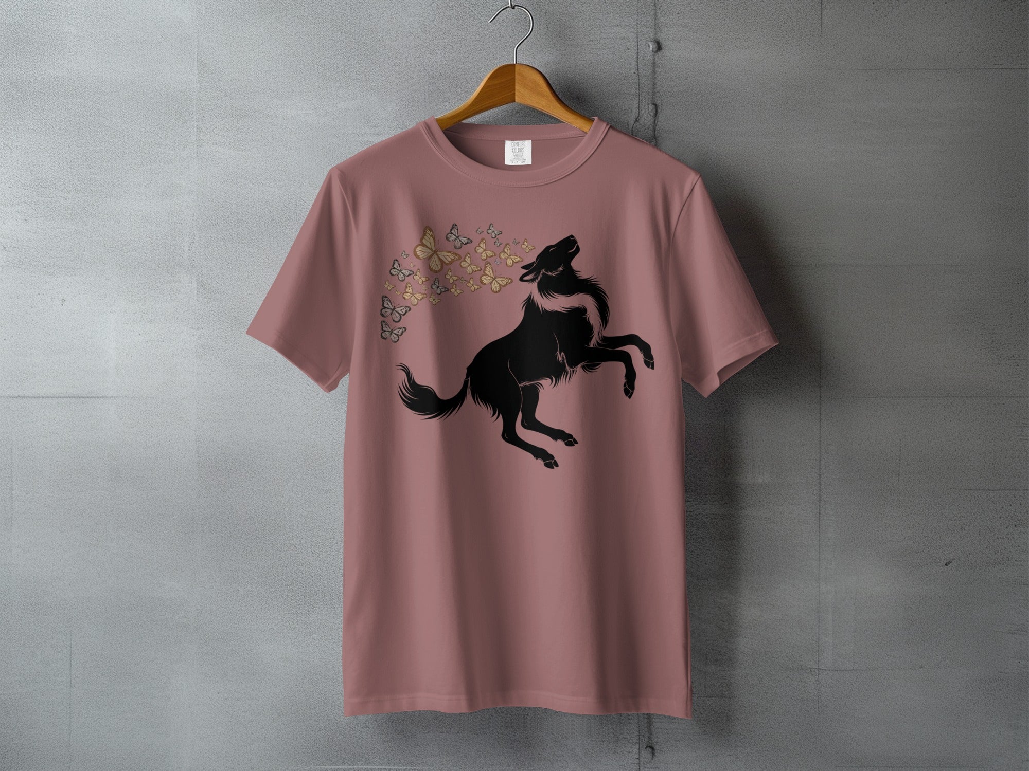 Mystical Wolf Butterflies Howling Pink Nature Inspired product type