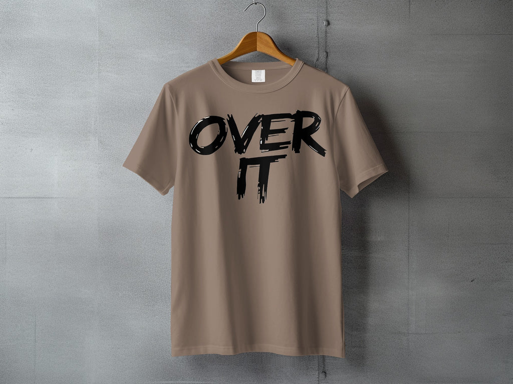 'OVER IT' black print tan short sleeve product type