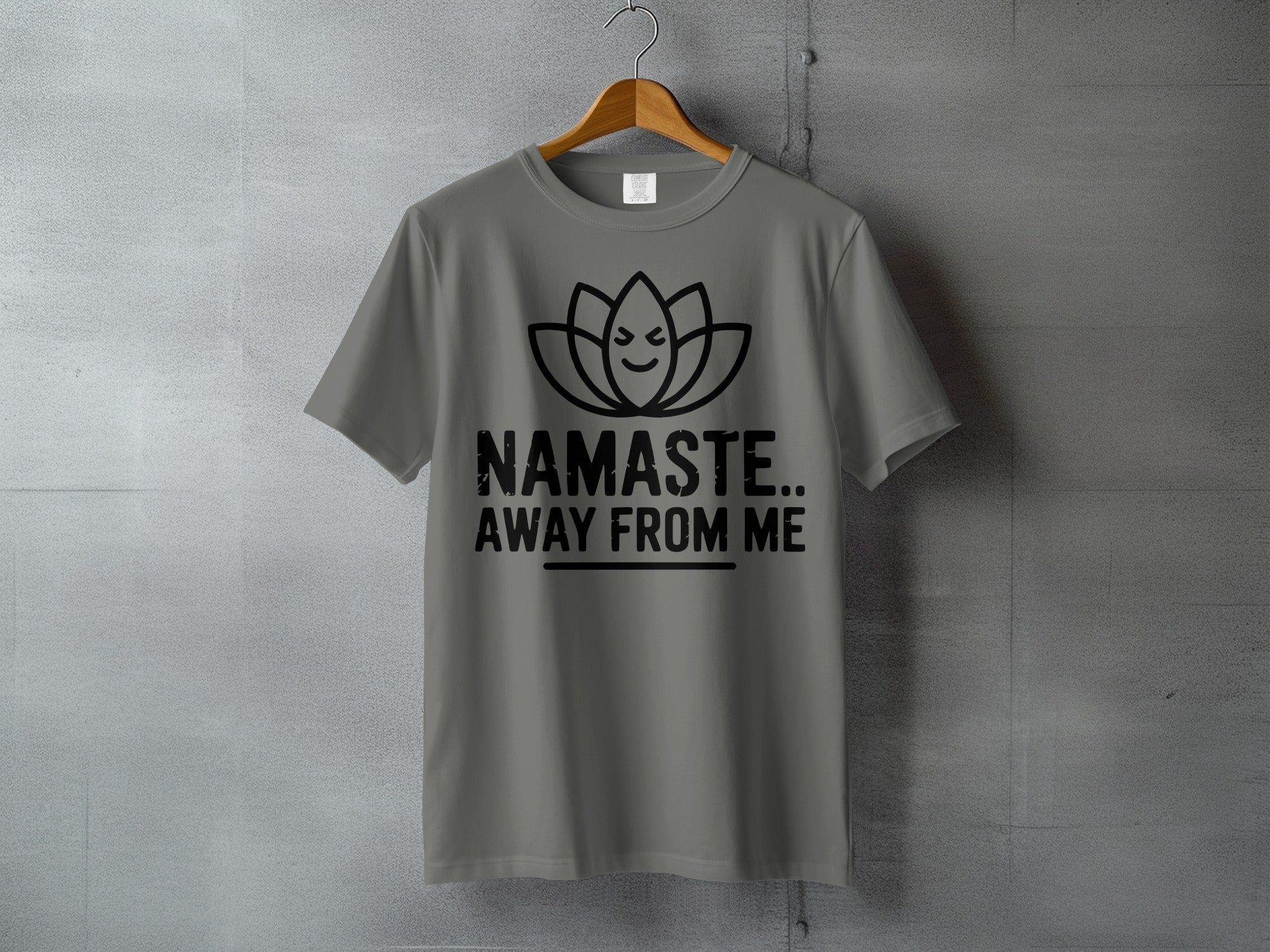Namaste Away From Me Grumpy Lotus Graphic Grey product