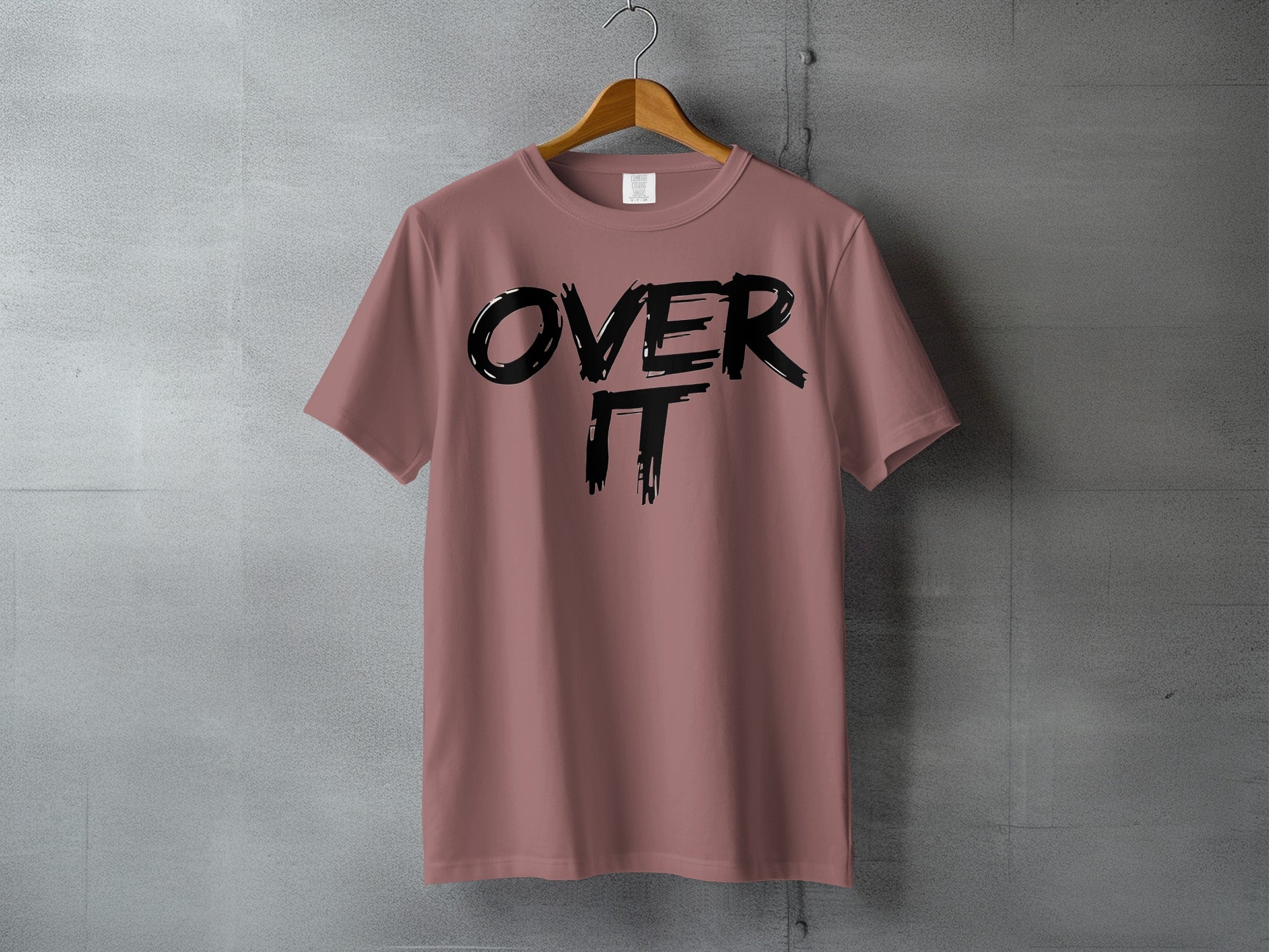 Dusty Rose OVER IT Slogan Graphic Short Sleeve product type