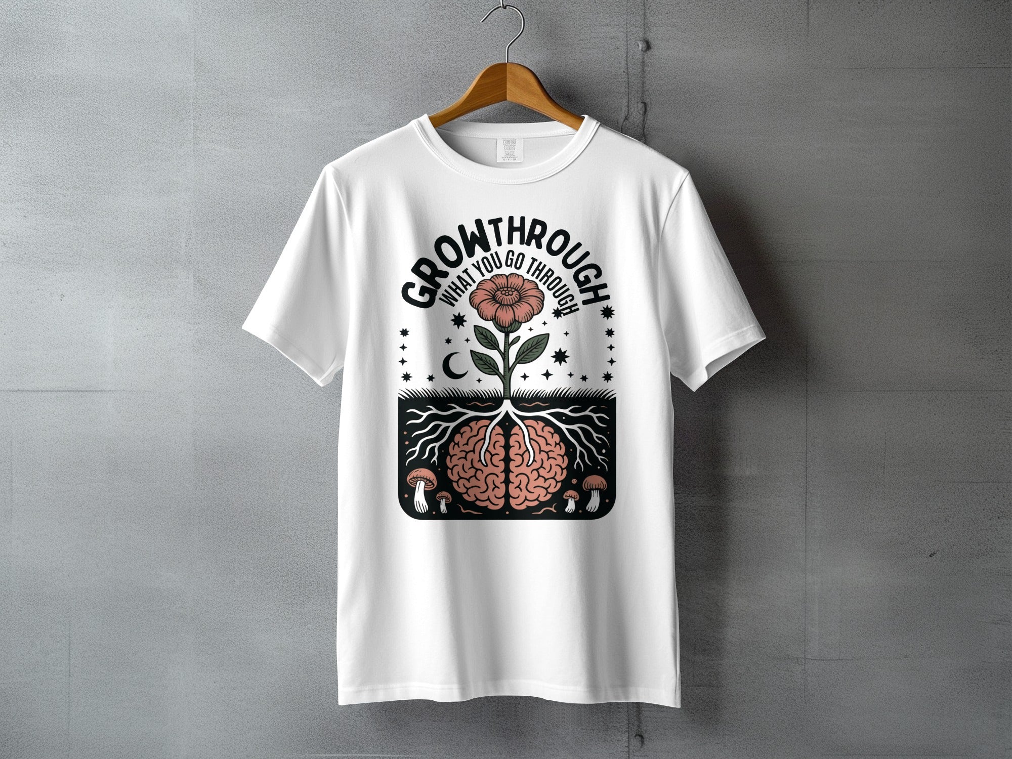 GROW THROUGH WHAT YOU GO THROUGH Brain Flower Roots product type