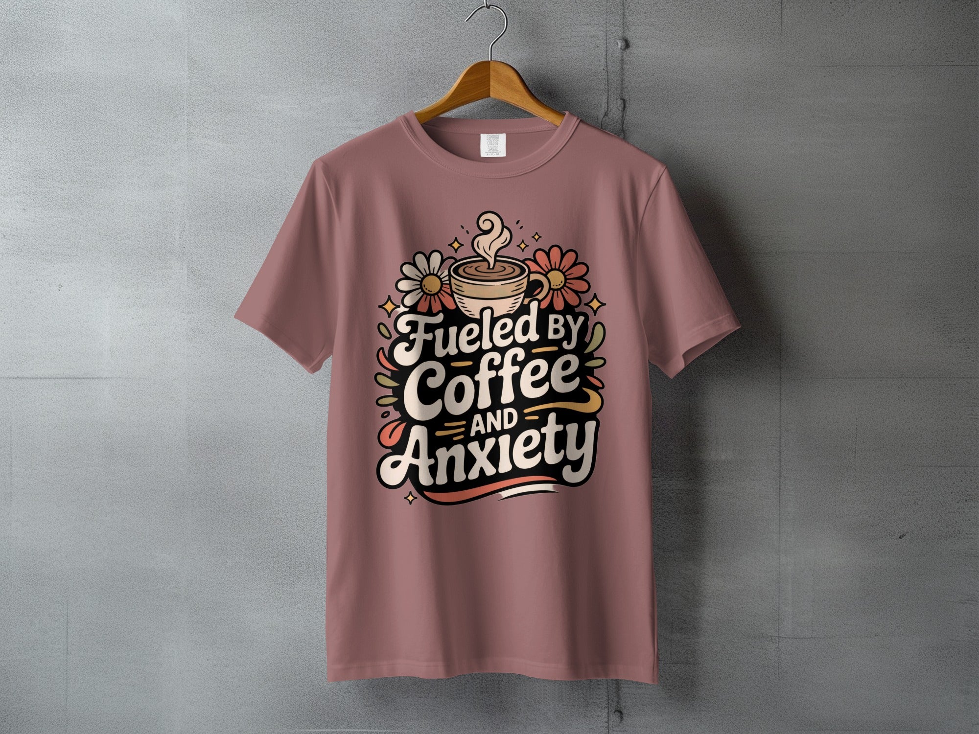 Fueled BY Coffee AND Anxiety Graphic Quote product type