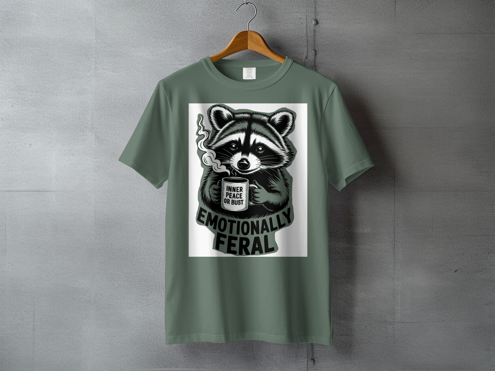Raccoon Inner Peace Or Bust Emotionally Feral T-shirt product type