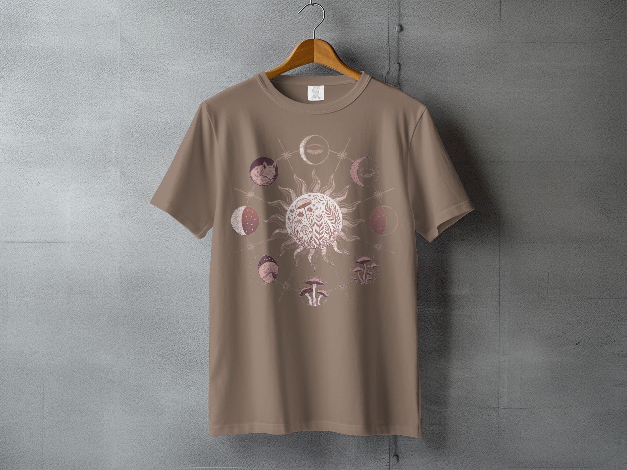 Mystical Sun Moon Fox Mushrooms Celestial Botanical product type
