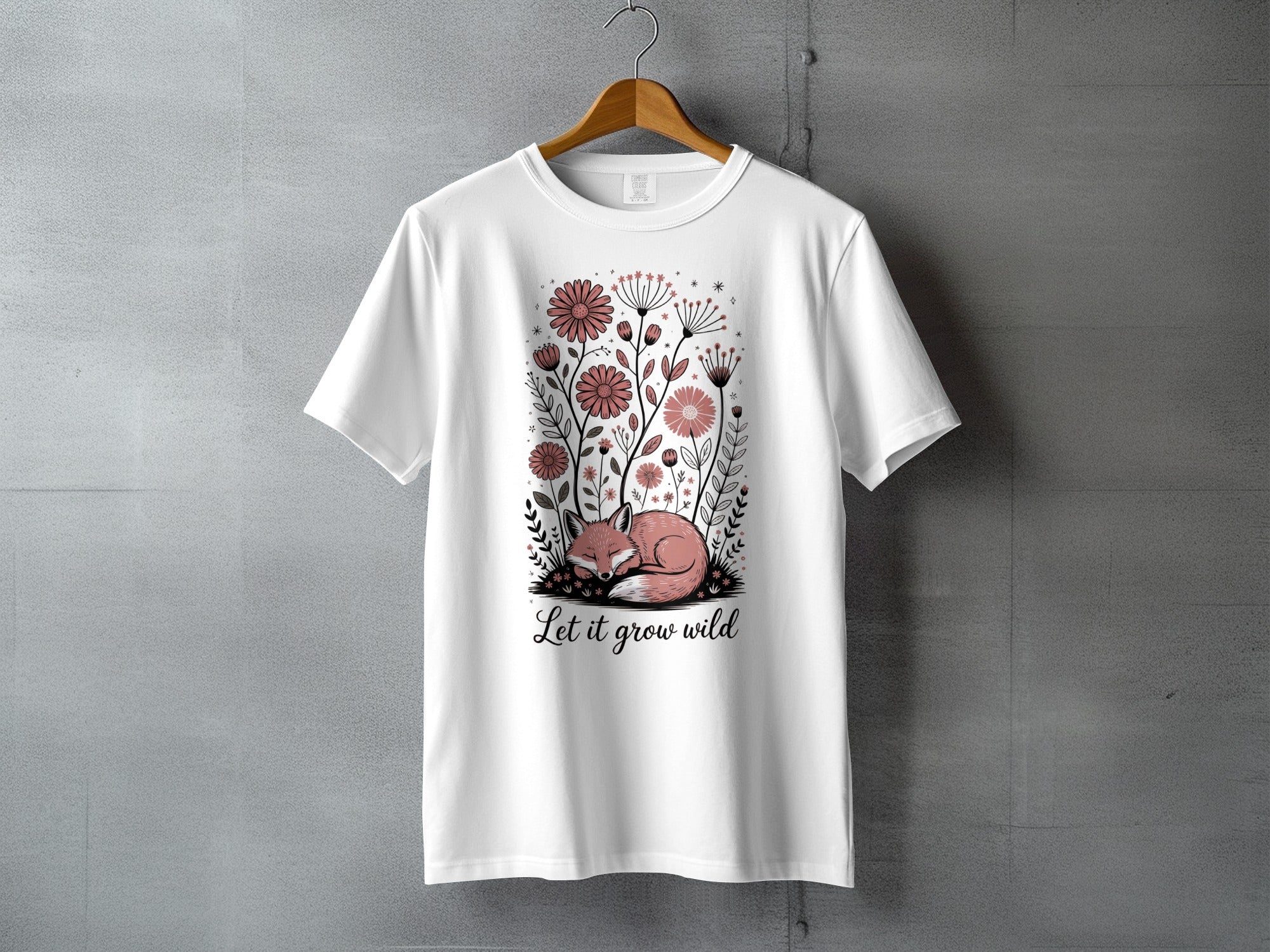 Sleeping Fox Flowers Let it grow wild T-shirt product type