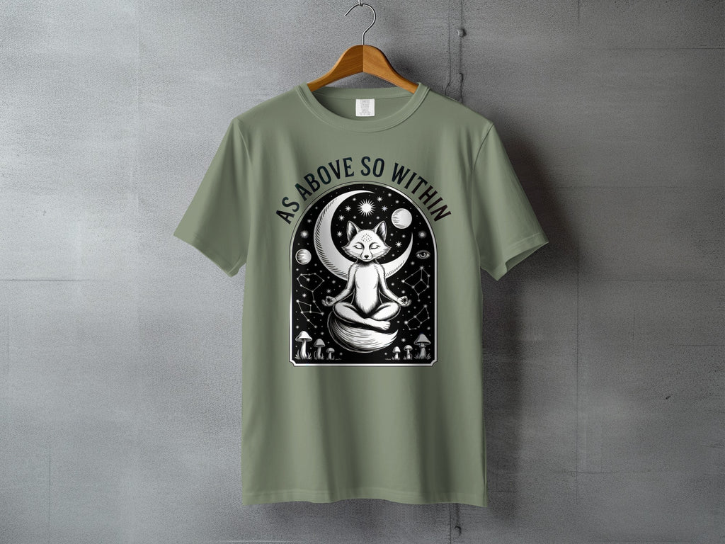 As Above So Within Meditating Fox Celestial Moon T-Shirt product type