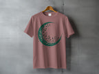 Rose Crescent Moon Foliage Stars Pattern T Shirt product type