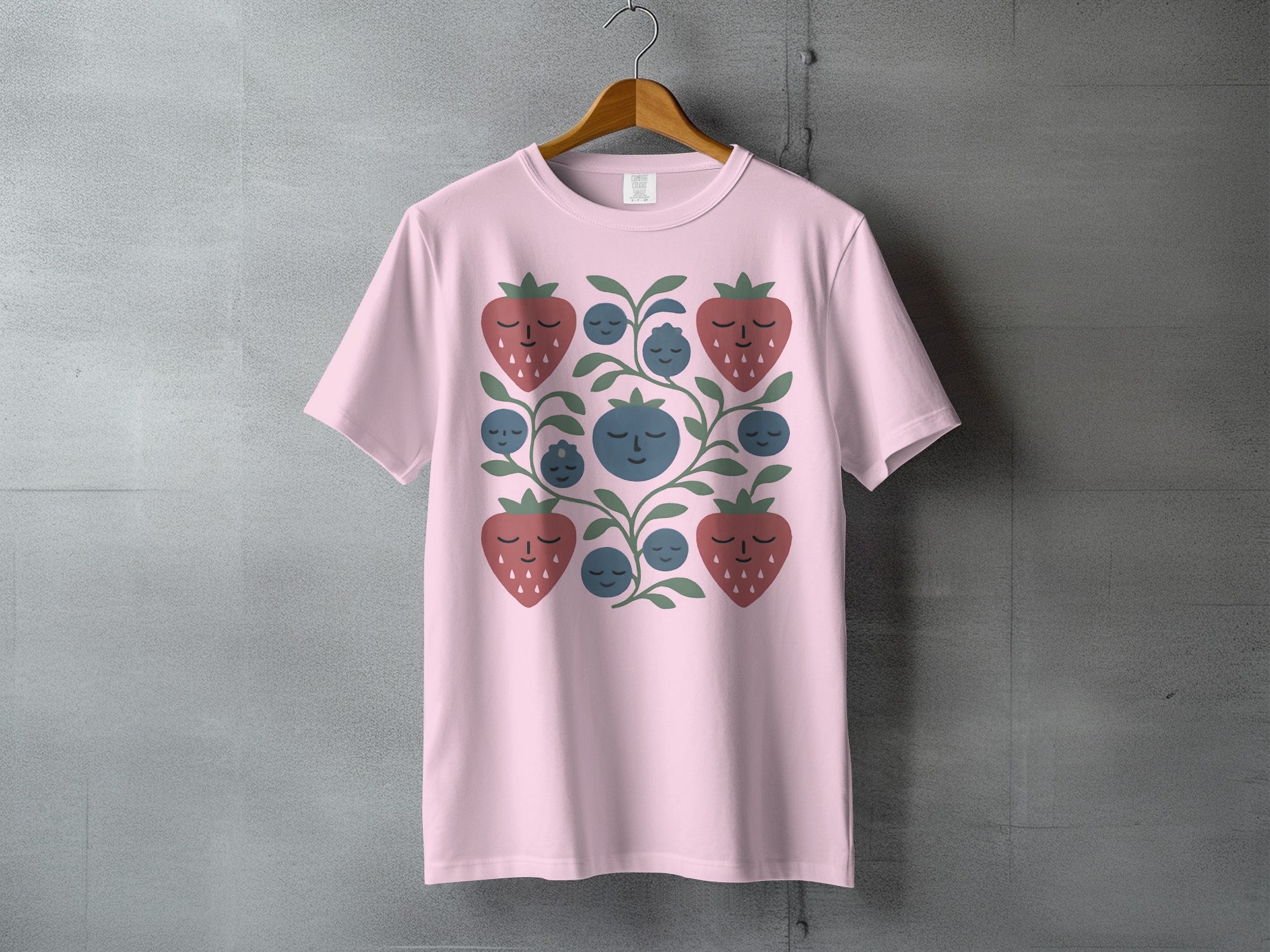 Pink Berry Strawberry Blueberry Faces Pattern product type
Pink
TShirt
Strawberry
Blueberry
Fruit
Berry
Faces
Kawaii
Cute
Illustration
Graphic
Design
Pattern
Nature
Foodie
Summer
Sweet
PinkApparel
FruitDesign
HappyFaces