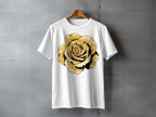 White Shirt Golden Rose Art Print product type