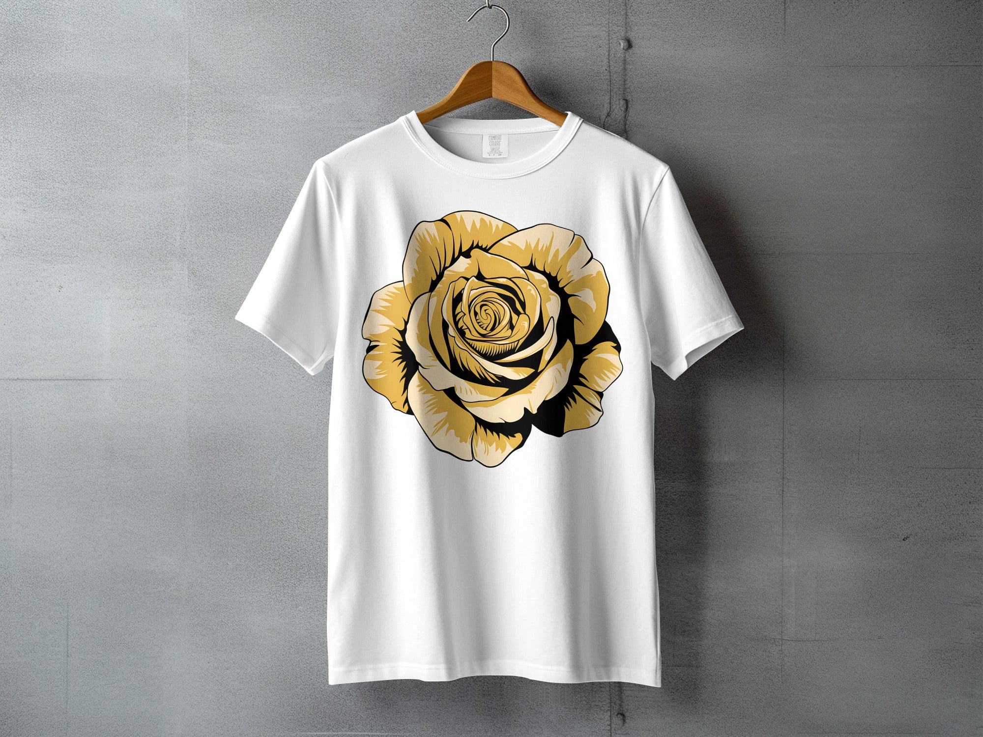 White Shirt Golden Rose Art Print product type