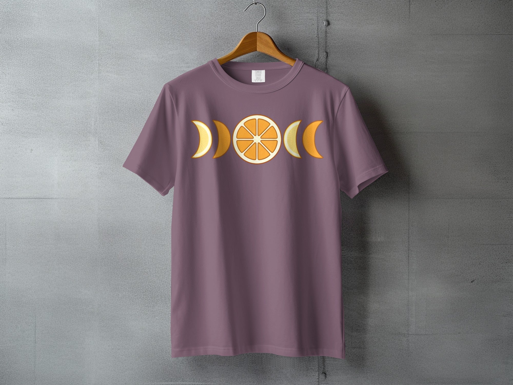 Orange slice crescent moons design purple product type
T-shirt, Graphic tee, Orange design, Crescent moons, Celestial shirt, Fruit graphic, Citrus slice, Purple top, Moon phases, Unique design, Apparel, Clothing, Fashion, Summer tee, Artistic print, Modern style, Fruit phases, Cosmic fruit, Purple aesthetic, Round neck