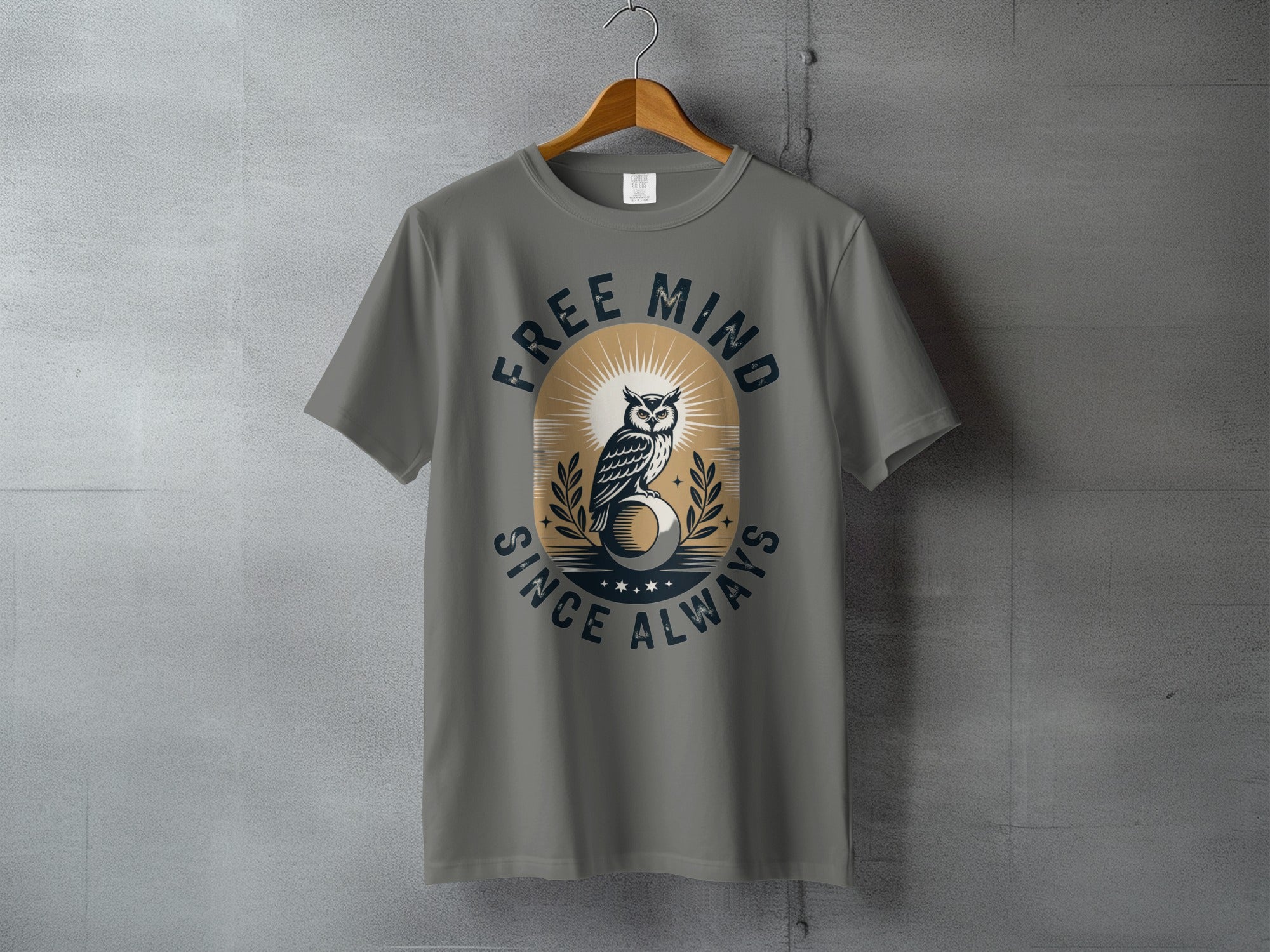 Free Mind Since Always Owl Crescent Moon Stars Product Type