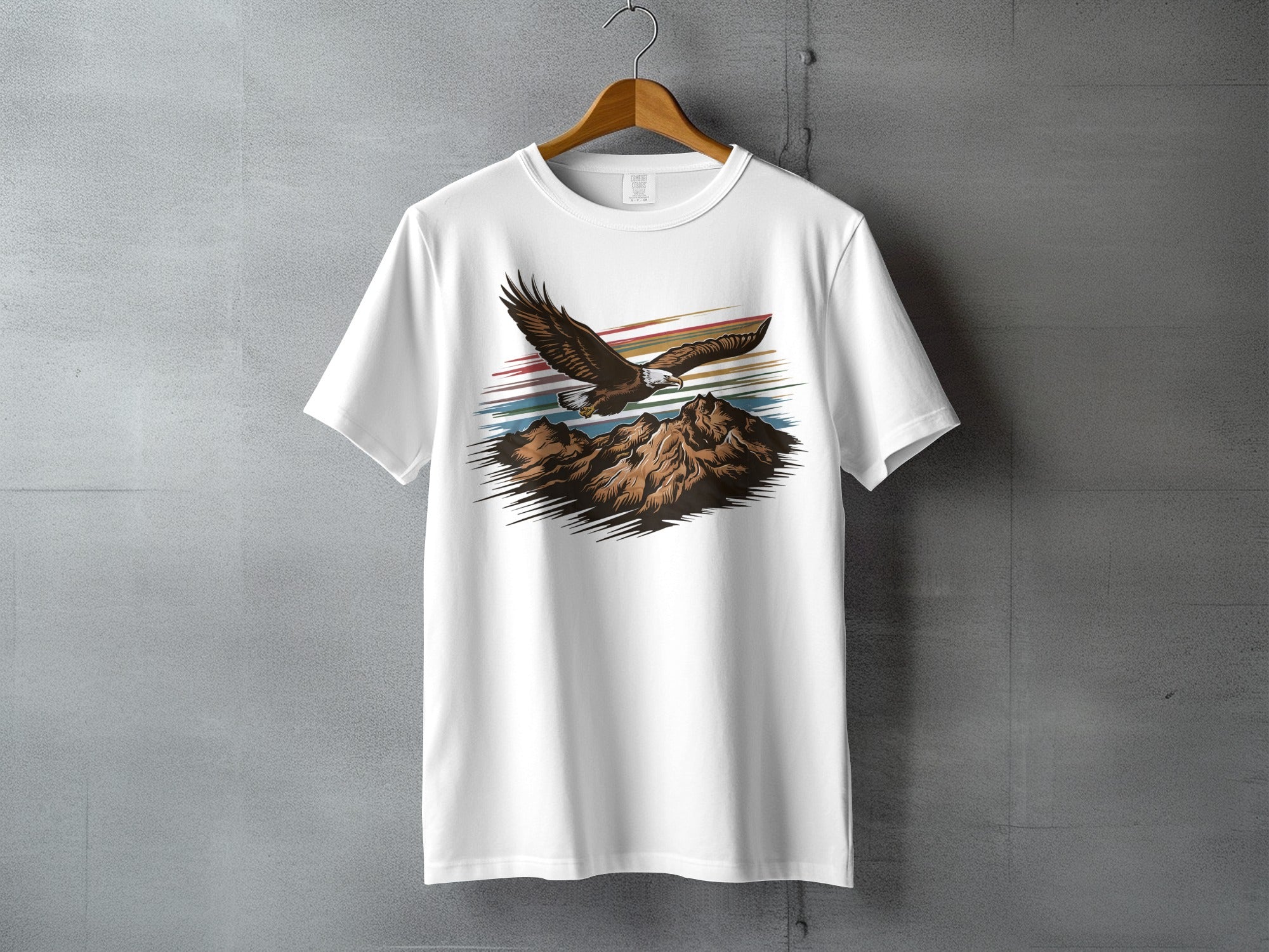 Powerful Eagle Flying Mountain Horizon Colorful Stripes Product
Eagle
Bird
Flying
Mountain
Nature
Wildlife
Majestic
Outdoor
Adventure
Graphic
Animal
Raptor
Freedom
Landscape
Horizon
Stripes
Art
Proud
Sky
Wilderness
