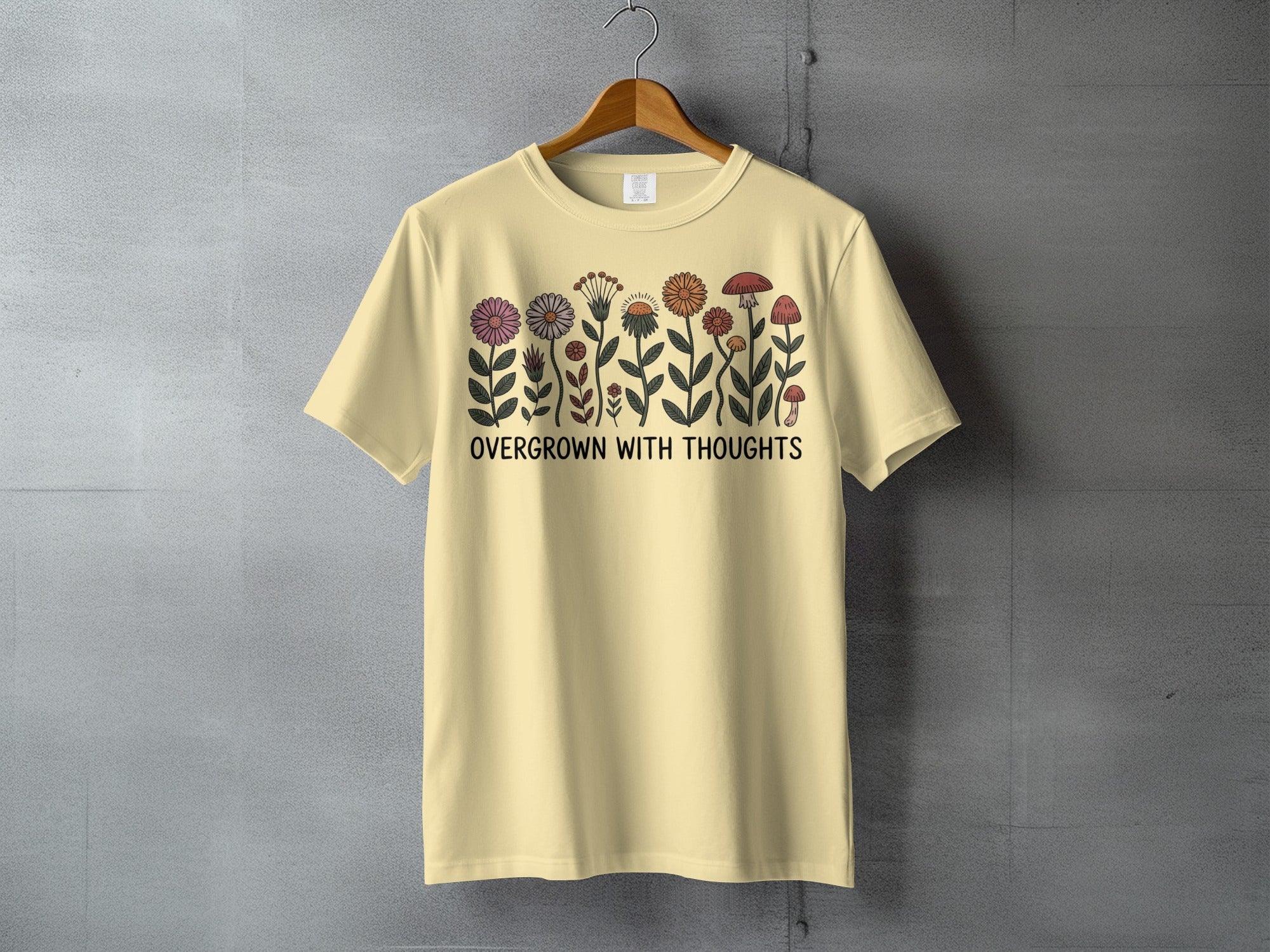 OVERGROWN WITH THOUGHTS Flower Mushroom t-shirt product type