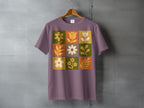 Retro floral blocks graphic design t-shirt product type
Floral, Botanical, Retro design, Vintage style, Flower pattern, Leaf print, Grid artwork, Square blocks, Nature motif, Aesthetic tee, Graphic t-shirt, Trendy apparel, Unique shirt, Plant illustrations, Earthy colors, Green yellow, Orange brown, Modern floral, Abstract flowers, Casual wear