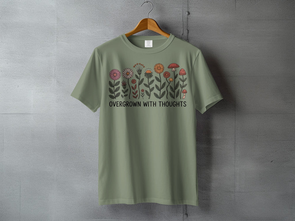 OVERGROWN WITH THOUGHTS Colorful Floral Mushroom product type