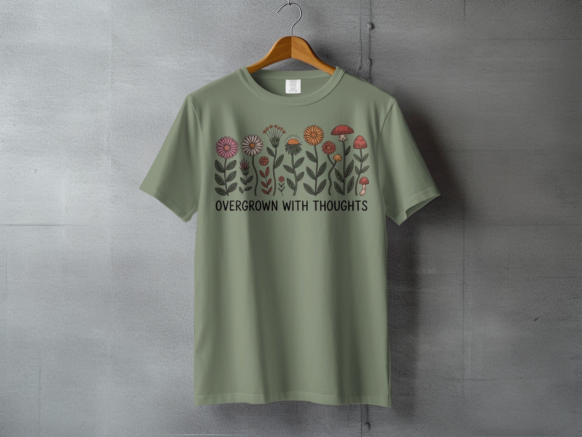 OVERGROWN WITH THOUGHTS Colorful Floral Mushroom product type