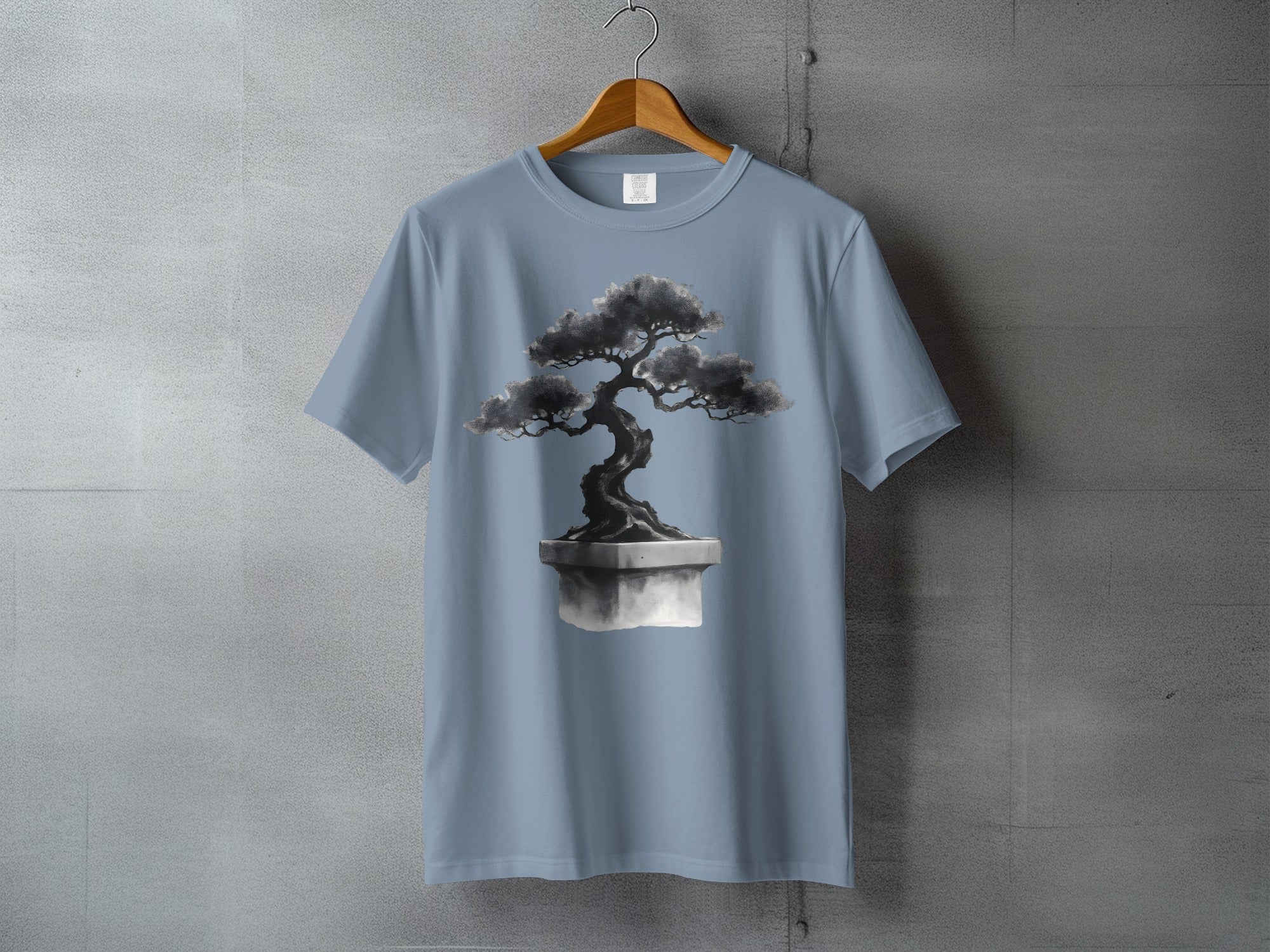 Serene Bonsai Tree Art Potted Plant Blue T-shirt product type