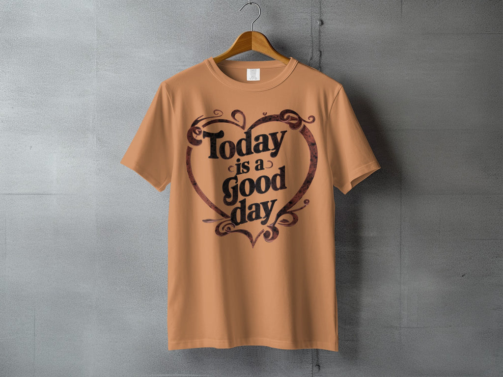 Today is a good day heart design peach t-shirt product type
Today is a good day, Inspirational tee, Positive quote shirt, Heart design tee, Swirl accent shirt, Ornate graphic tee, Peach t-shirt, Orange apparel, Motivational clothing, Good vibes shirt, Happy day tee, Uplifting design, Statement t-shirt, Casual graphic, Unisex t-shirt, Everyday wear, Gift idea, Spring fashion, Summer style, Quote apparel