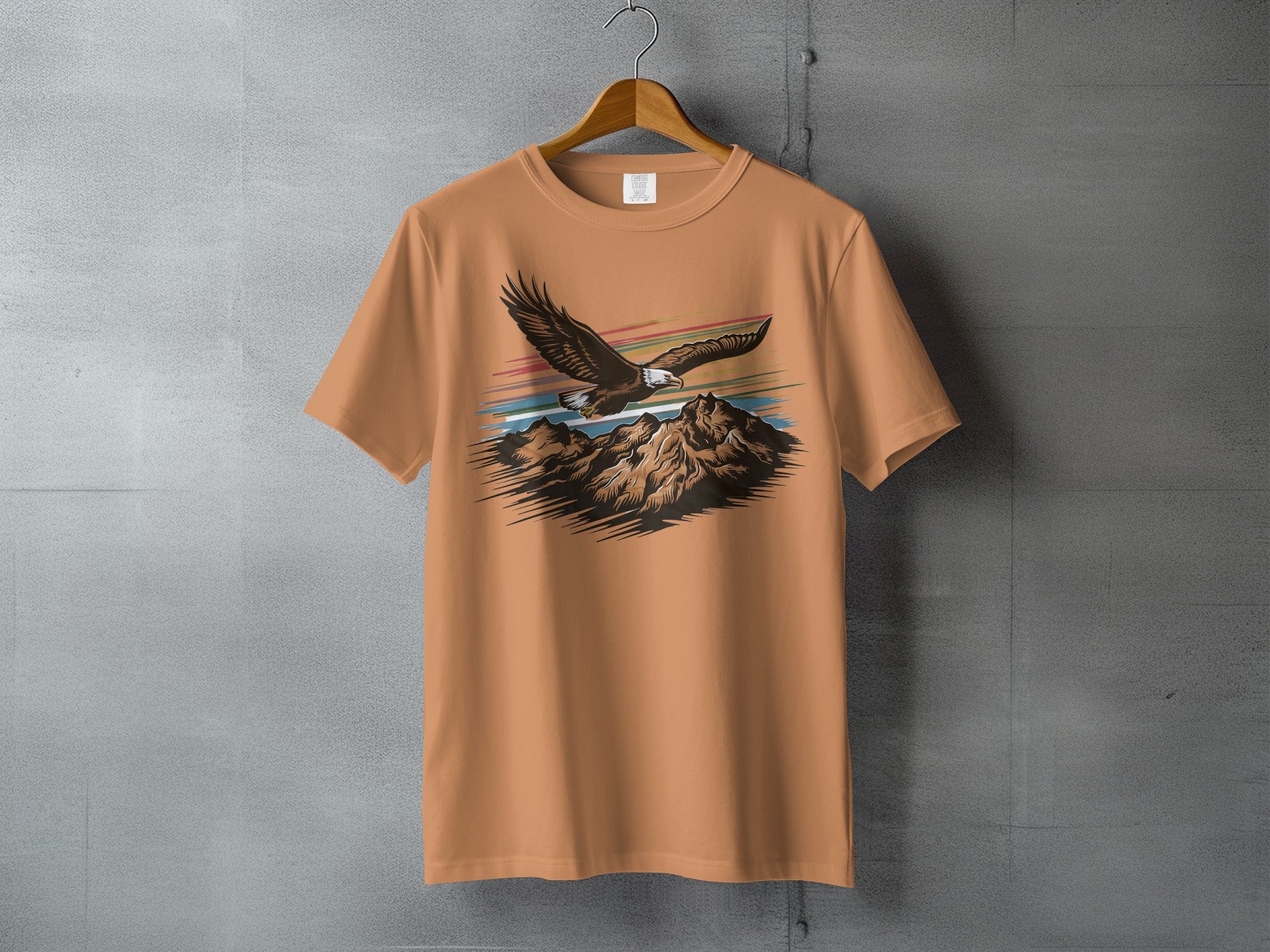 Majestic Eagle Flying Mountain Scenery Colorful Stripes product type