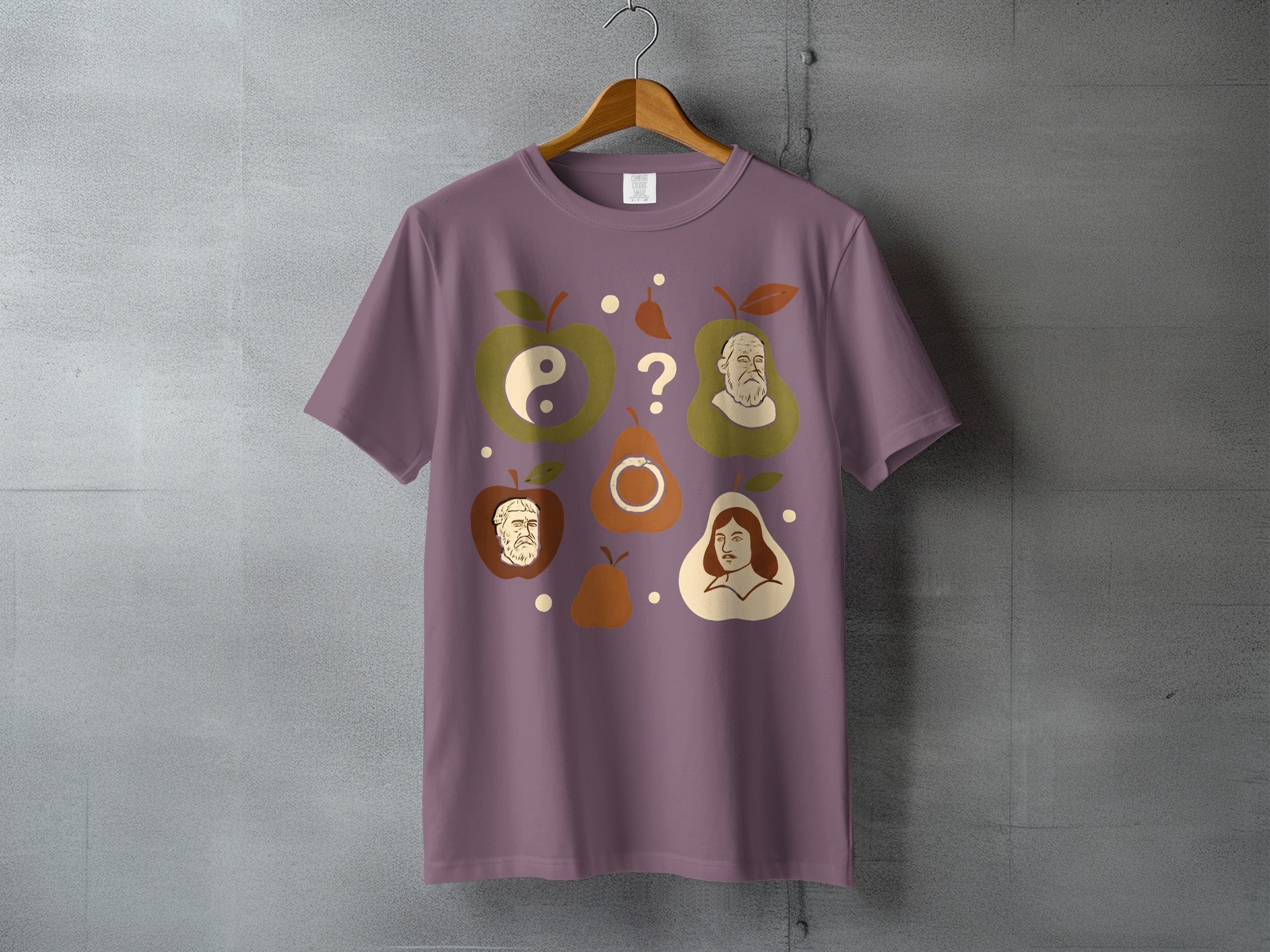 Philosopher Faces Apple Pear Wisdom Design product type
Philosopher, Wisdom, Knowledge, Thinkers, Apple, Pear, Ancient, Socrates, Descartes, Newton, Yin Yang, Question Mark, Philosophy, Learning, Symbolic, Intellectual, Fruit Design, Unique Print, Head Portraits, Concept Design